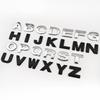 AAYJ1 25mm 45mm DIY 2015 3D Sharp Letters Numbers Full Alphabat Nameplate Logo Trunk Badge Sticker I Love Any Cars Black Chrome