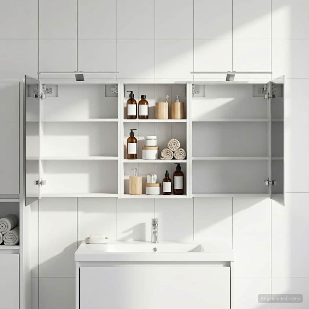 Bathroom Cabinet Set 3 pcs 140 x 14.5 x 70 cm Particleboard