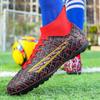 Mens Soccer Shoes High Top Professional Original Society Football Shoes Outdoor Sports Turf Futsal Hall Football Boot for Kids