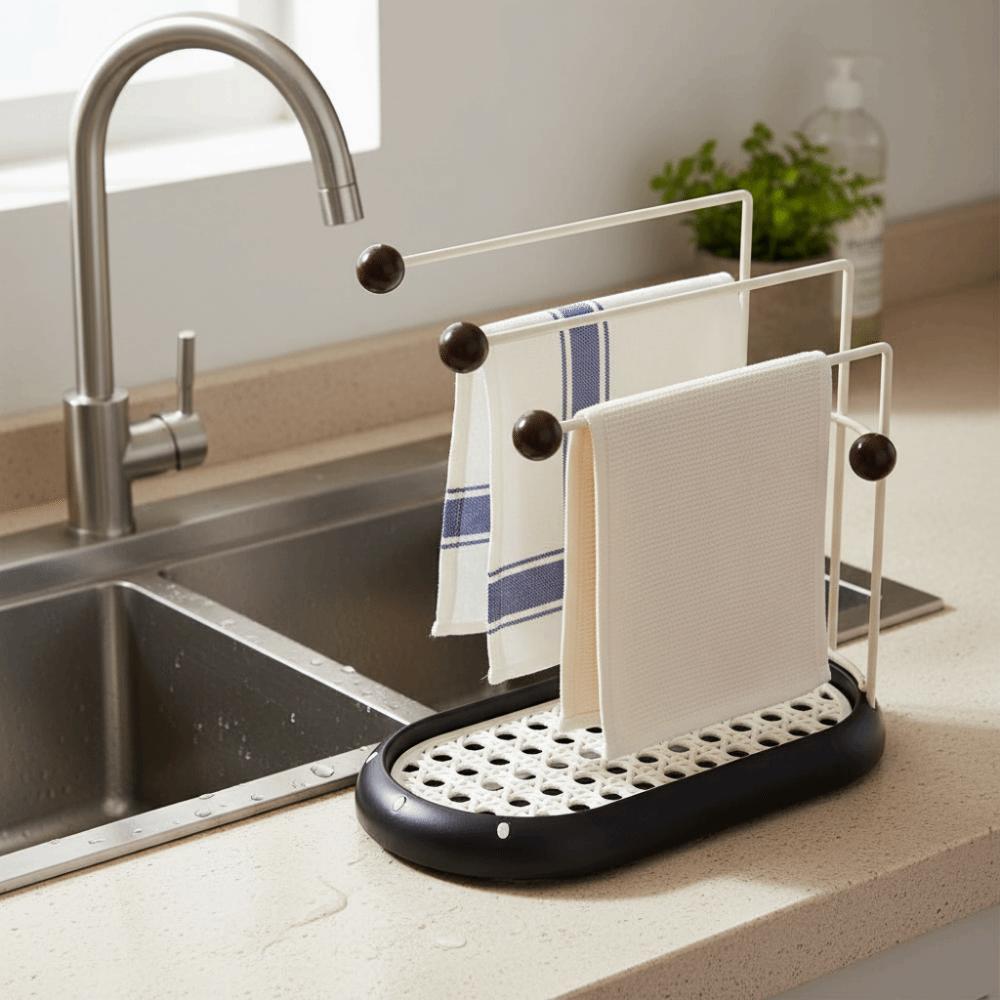 Household Jewelry Storage Rack Multi-Layered with Drawer Necklace Display Stand Plastic Space Saving Kitchen Rag Rack Home Use