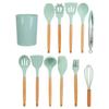 12 шт./набор кухонных принадлежностей с деревянной ручкой силиконовый кухонный инструмент для домашней кухни светло-зеленый