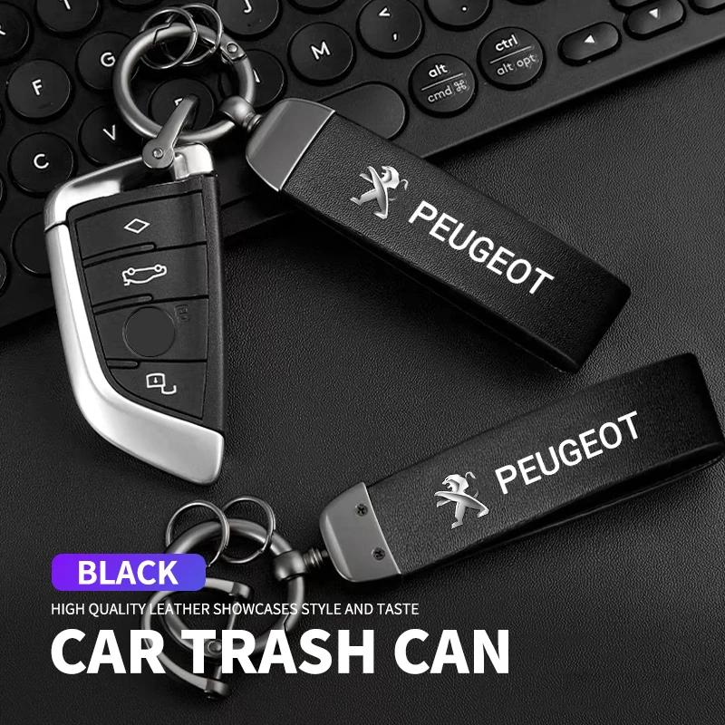 Модная 3D металлическая кожаная автомобильная брелок-цепочка Аксессуары Для Peugeot 206 207 208 306 307 308 508 106 107 108 2008 3008 5008