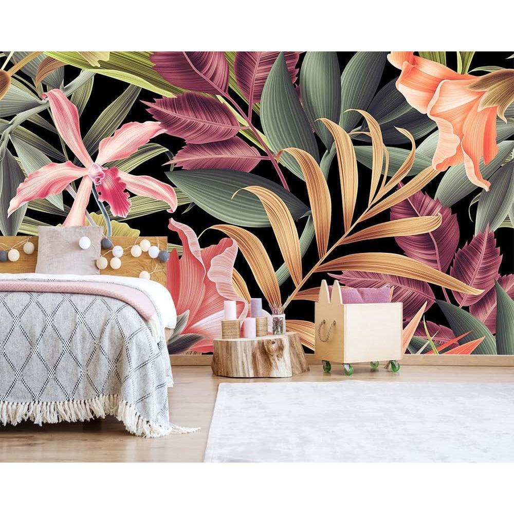 Tropical Floral Wall Mural Palm Leaf Wallpaper Bedroom Living Room Home Decor