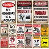 Vintage Warning Metal Sign Notice Zone Plaque Tin Sign Danger Caution Wall Art Decoration Mural Home Wall Decor Bars Man Cave