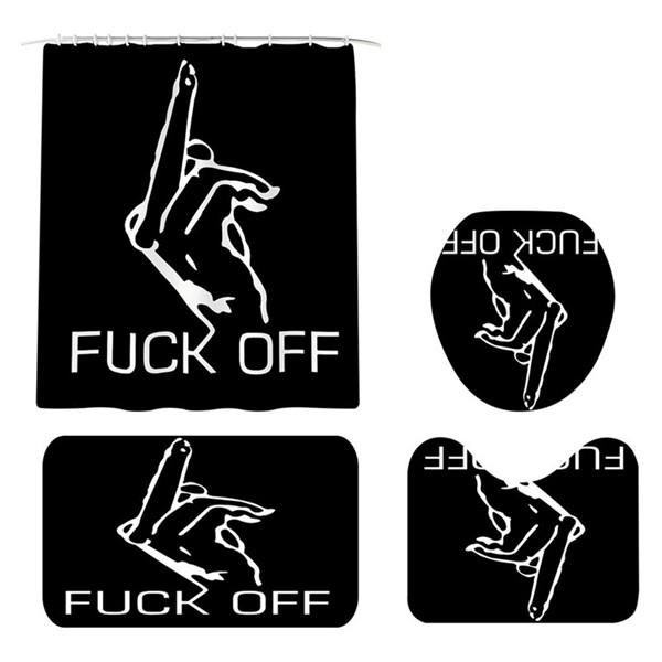 4 шт., полный комплект, занавеска для душа, крышка унитаза, чехол для сиденья, коврик для декора ванной комнаты, водонепроницаемая занавеска для душа, нескользящие коврики