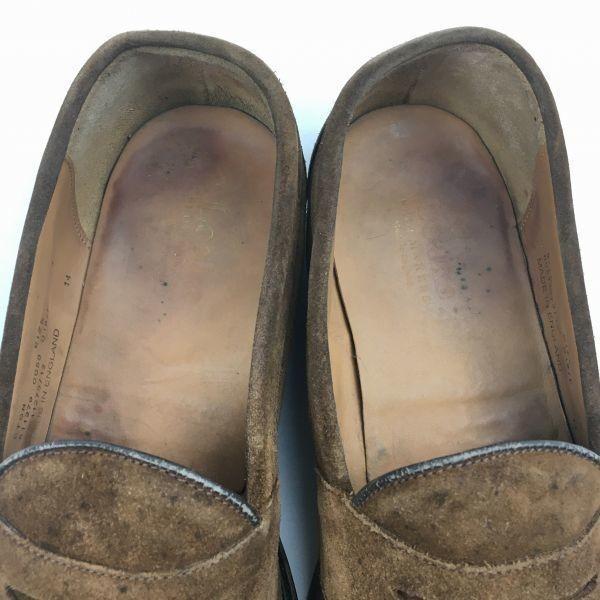 Loake Сделано в Англии Винтажные замшевые мокасины слипоны Коричневые размер 7.5 26.0 Мужские(ИСПОЛЬЗОВАЛ)