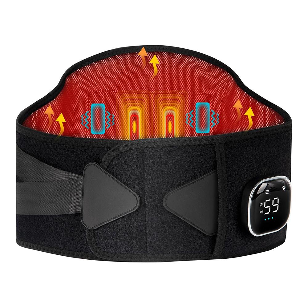 Heating Pad for Back Electric Cordless Lower Back Massager with Heat Waist Support Massage Strap 5 Vibration Massage Mode
