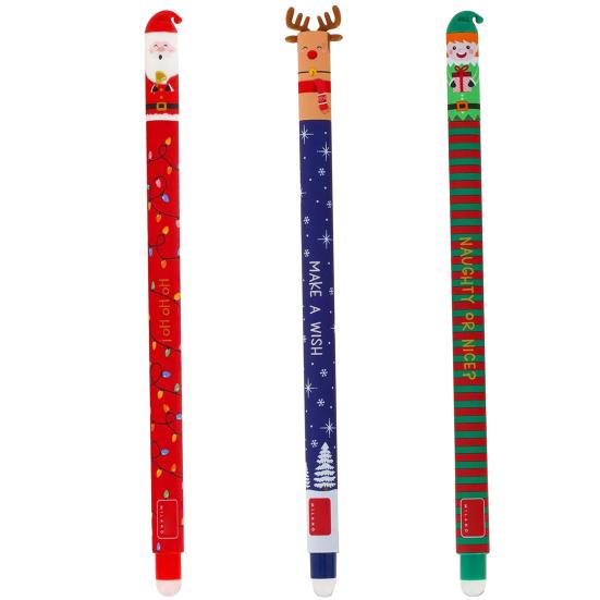 Набор стираемых ручек Рождественская тематика Ручка Санта Олень Эльф Дизайн Ручки для плавного письма Канцелярские принадлежности для студентов учителей