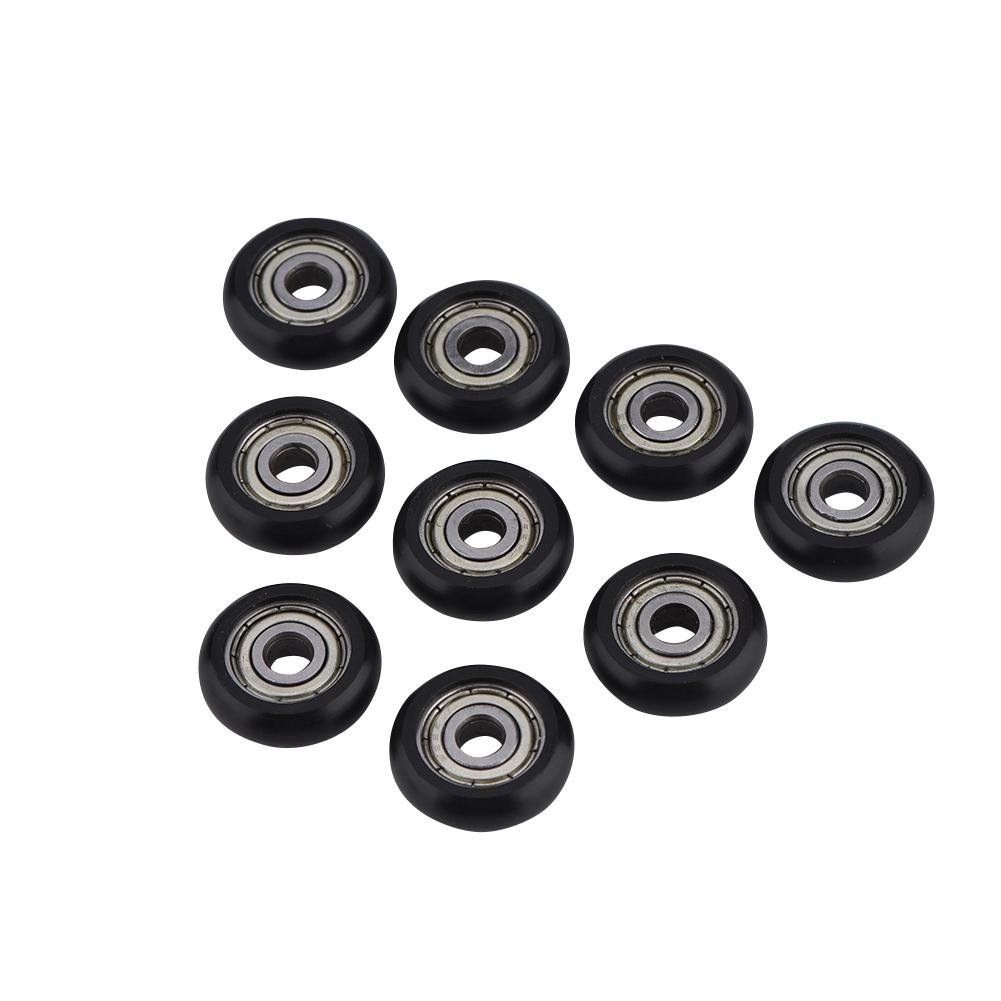 9 Pcs Pack Black Aluminium Pulley Wheels Roller Bearings for 3D Printer