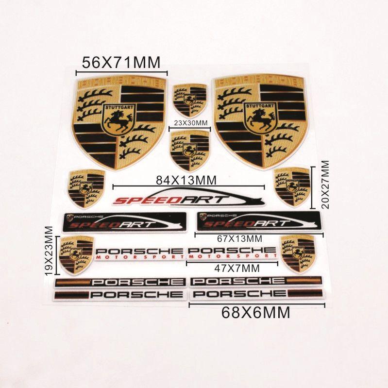 Car Emblems Metal Creative Stickers Waterproof Dirt-proof Sticker For Porsche 911 Cayenne Carrera 928 Panamera Boxster Macan 918 FV6