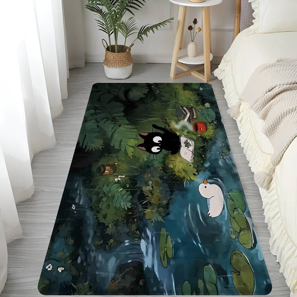 Black Cat Door Mat Nordic Style Bedroom Living Room Doormat Home Balcony Anti-Slip Alfombra