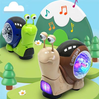 Детская электрическая универсальная игрушка-улитка с качающейся головой, 3D-проекцией света, музыкой, игрушка для родителей и детей