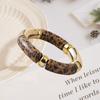 Acrylic Leopard Bracelets Beaded Curved Tube Bangle Fashion Bohemia Style Bracelets  Women
