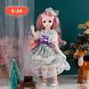 1/6 SD 30cm BJD Dolls Clothes Attractive Eyes Long Hair Dress Up Doll 23 Moveable Joints Anime Toy