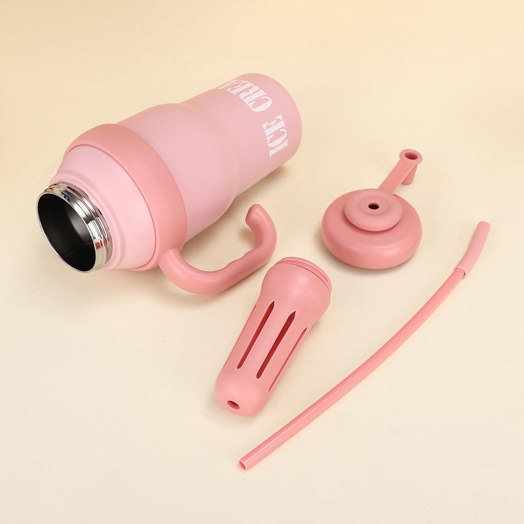 Stainless Steel Big MAC Handle Ice Bulba Cup High Appearance Level Tea Separation Thermos Cup Portable Car Handy Cup