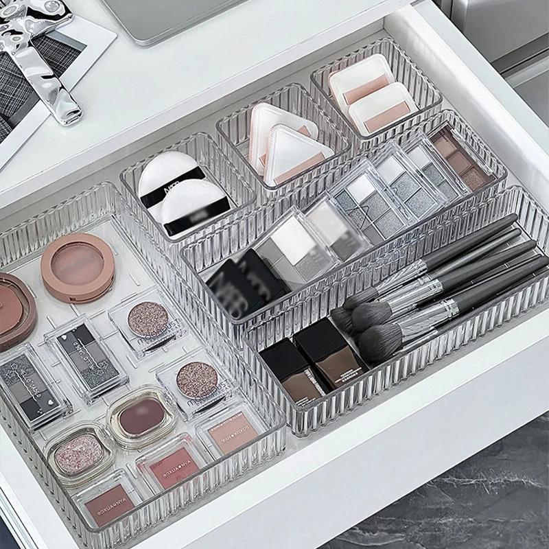 Desktop Drawer Style Storage Box Made of Acrylic with Built-in Stationery/cosmetics, Desk for Organizing and Bathroom Storage
