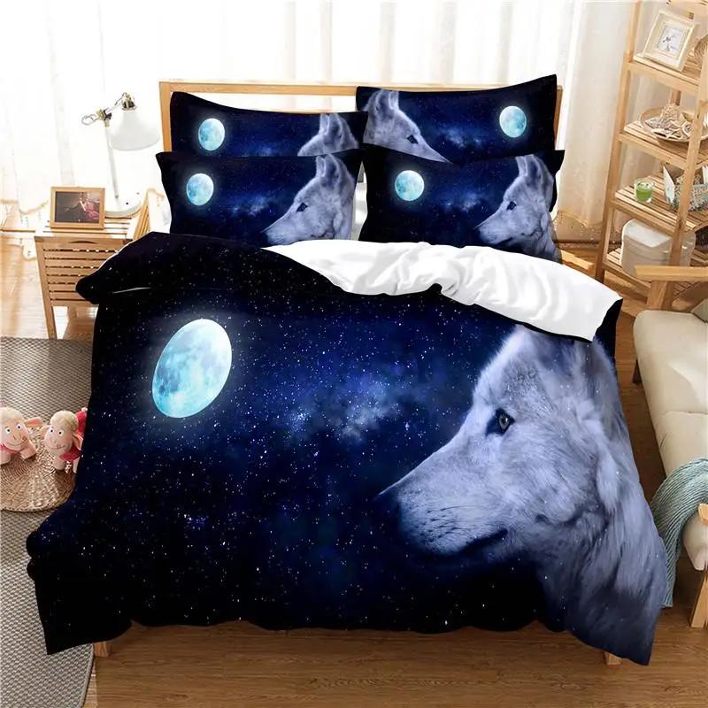 Wolf Duvet Cover Set Wolf With Mechanical Eye Bedding Set For Kid Teens Adults 3d Printing Queen King Size Polyester Quilt Cover
