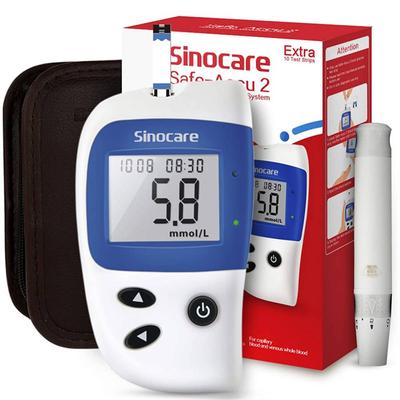 Набор Глюкометр, Полоски 10 шт, Иглы 10 шт, Ланцетное устройство, Сумочка для хранения