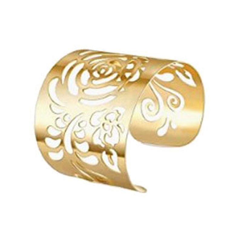 Преувеличенный браслет с полым отверстием в виде цветка, модный, с индивидуальностью, с высоким чувством стиля, простой, легкая роскошь, женские украшения