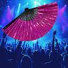 Laser Colors Hand Rave Fan, Large Holographic Folding Home For Club Decor Dance Fans Dancing, D M8V3