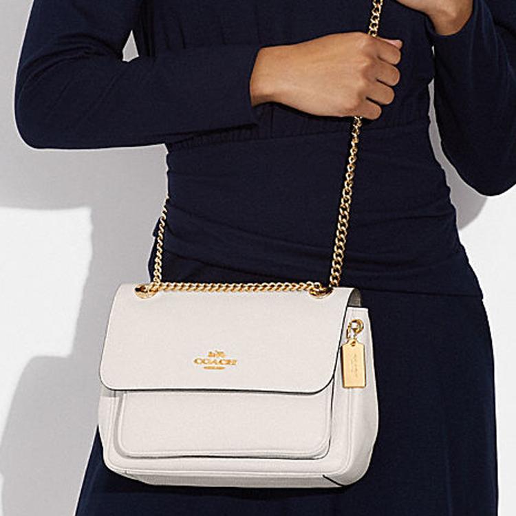 New COACH Klare Cow Leather Shoulder Bag, Crossbody Bag Medium Size Women's Chalk White CC353-IMCHK