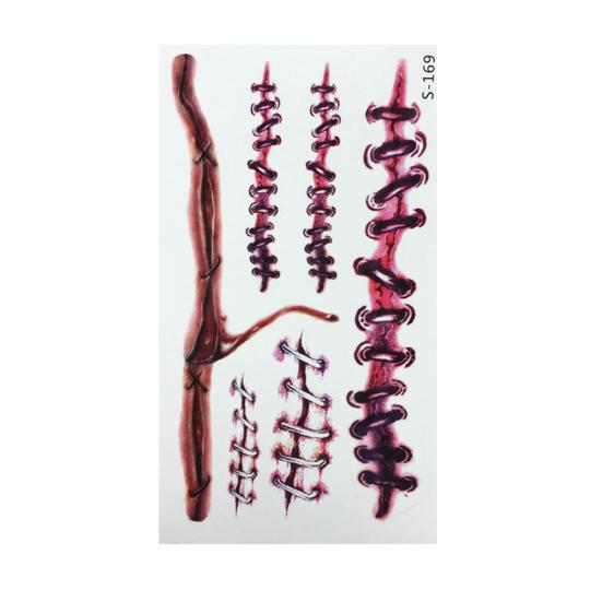 3D Хэллоуин Кровавый Шрам Временная Татуировка Наклейка Косплей Боди-Арт Макияж Наклейка