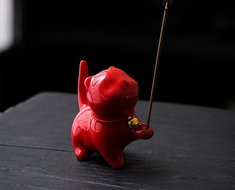 1 шт. Милая мини-керамическая декоративная подставка для благовоний в виде милого котика, держатель для аромапалочек, домашний декор, подарки - без благовоний