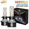 K5C H7 LED 60000LM Фары Canbus H1 H4 H11 9012 HIR2 H8 H9 H13 9007 9005 9006 HB3 HB4 H27 881 Высокая Мощность 6000K 5570 CSP Чип