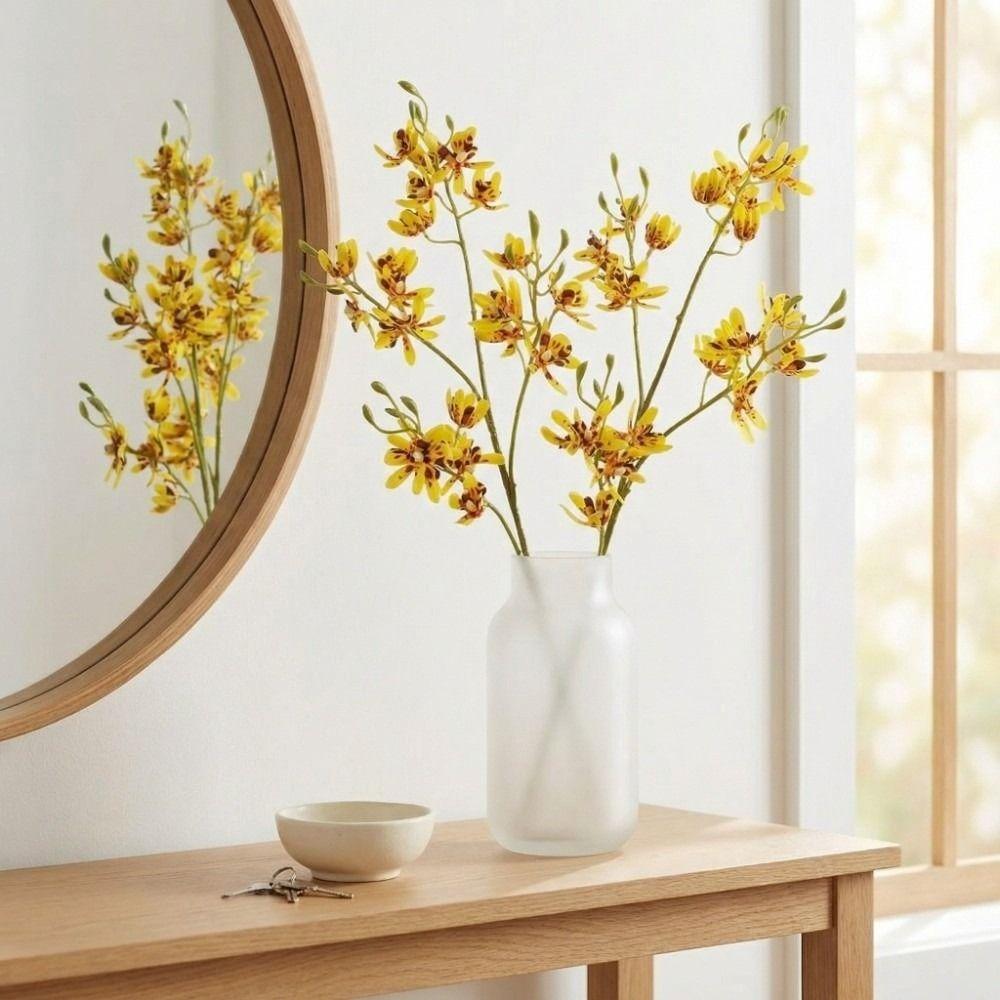 Small Butterfly Orchid Simulation Mini Orchid Real Touch Fake Flower Branch Outdoor Garden Decor