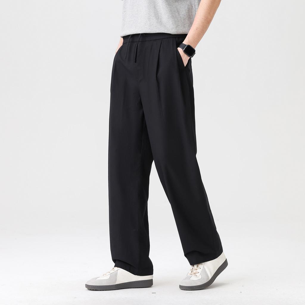 100% Breathable Cotton Summer New Thin Men's Elastic Waist Casual Pants