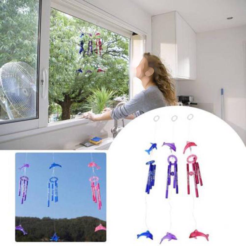 Office Bells Wind Chime 40cm Ornament Pendant 4 Tube Acrylic Creative Decoration Garden Good Luck Hanging Home