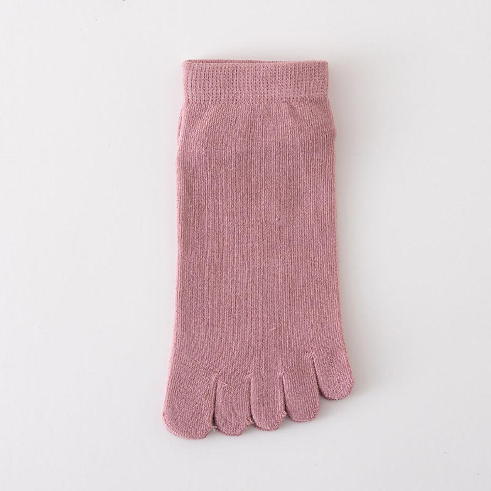 Весна Лето Женские Короткие Носки с Пятью Пальцами Конфетного Цвета Носки до Щиколотки Впитывающие Пот Дышащие Хлопковые Носки с Раздельными Пальцами 5 Пальцев