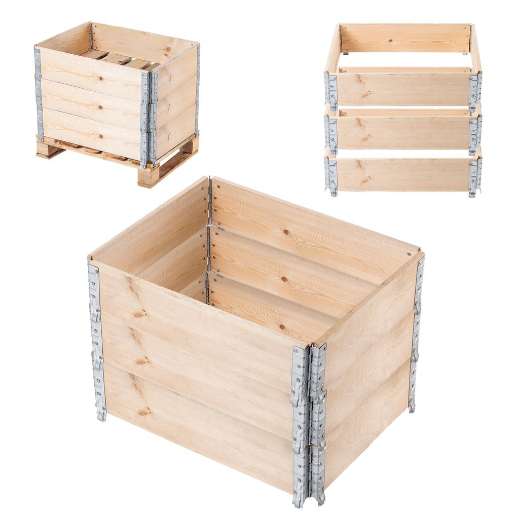 KADAX Wooden Pallet Extension 60x80cm Pallet Container Bed Pack of 3