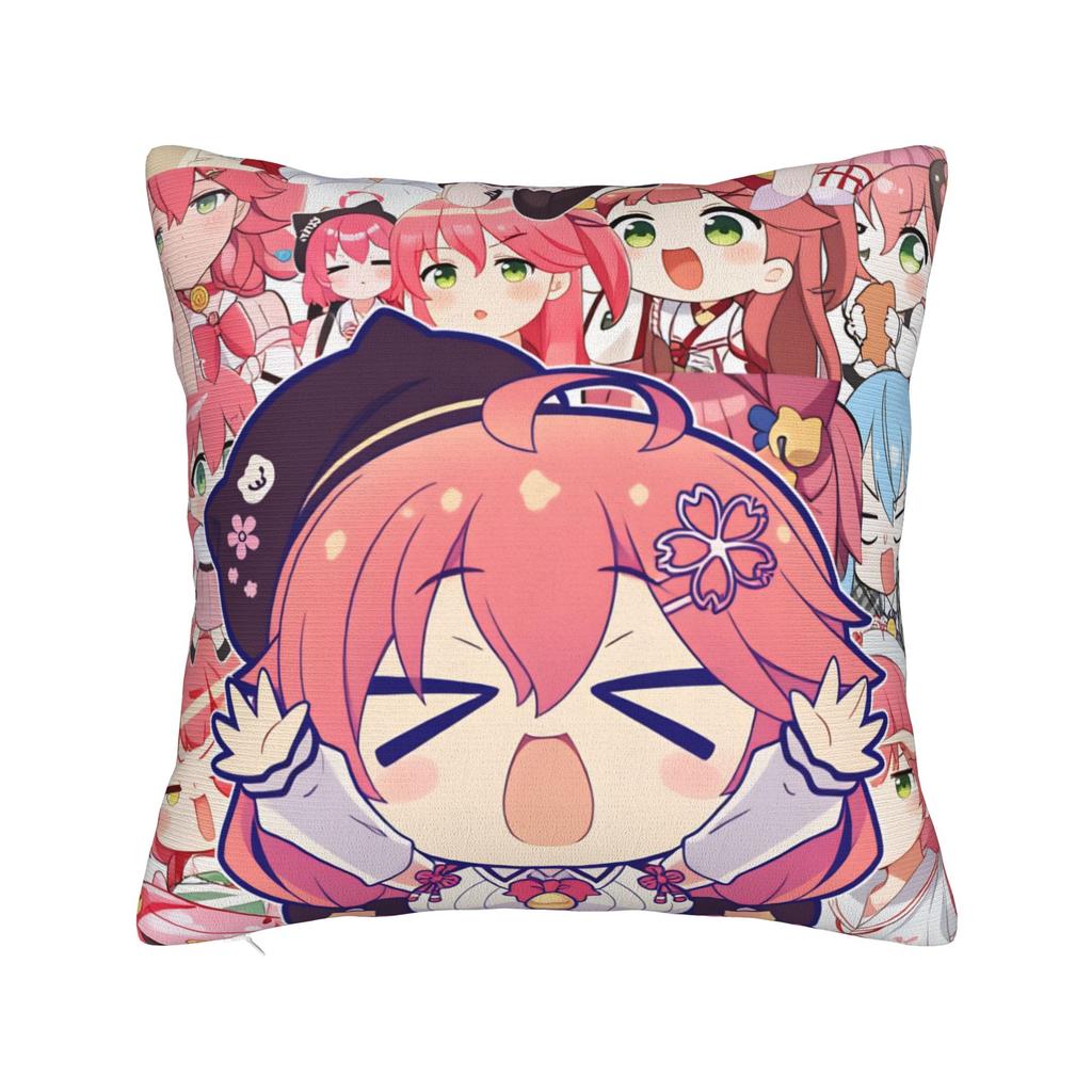 Hot Girl Kawaii Sakura Miko Pillow Cover  Comfy Cushion Cover Morden Pillow Case For Sofa Bedroom Home Decor