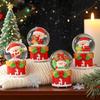 4.5/6.5CM Christmas Glowing Faux Crystal Ball Ornament LED Light-up Santa Claus Figurine Inside Clear Sphere Holiday Party Home Desktop Decoration