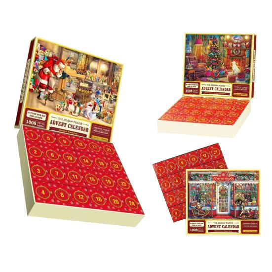 1 комплект, Рождественский пазл, Адвент-календарь, прочная, перерабатываемая, веселая семейная игра для творческого обучения, обратный отсчет