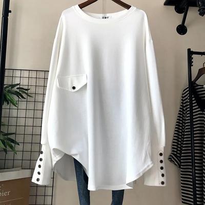Повседневный свитер с капюшоном, женская свободная рубашка средней длины