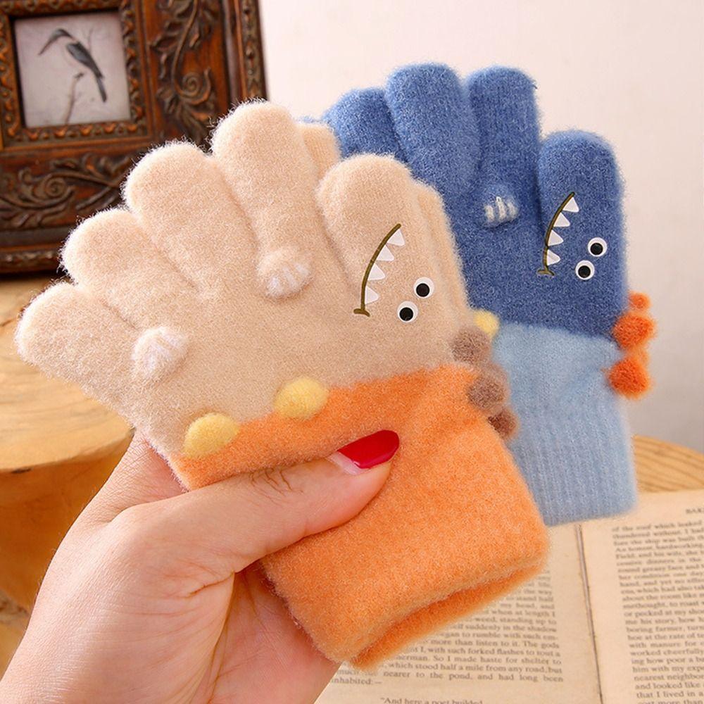 Thickened Plush Gloves Children's Warm Tools Warm Full Cover Glove Gifts Winter Children's Gloves