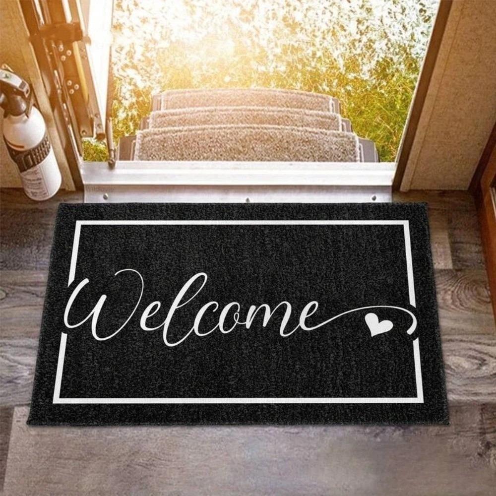 Flower Letter Absorbent Mat Love Heart Door Mat Creative Bathroom Mat  Wet Areas