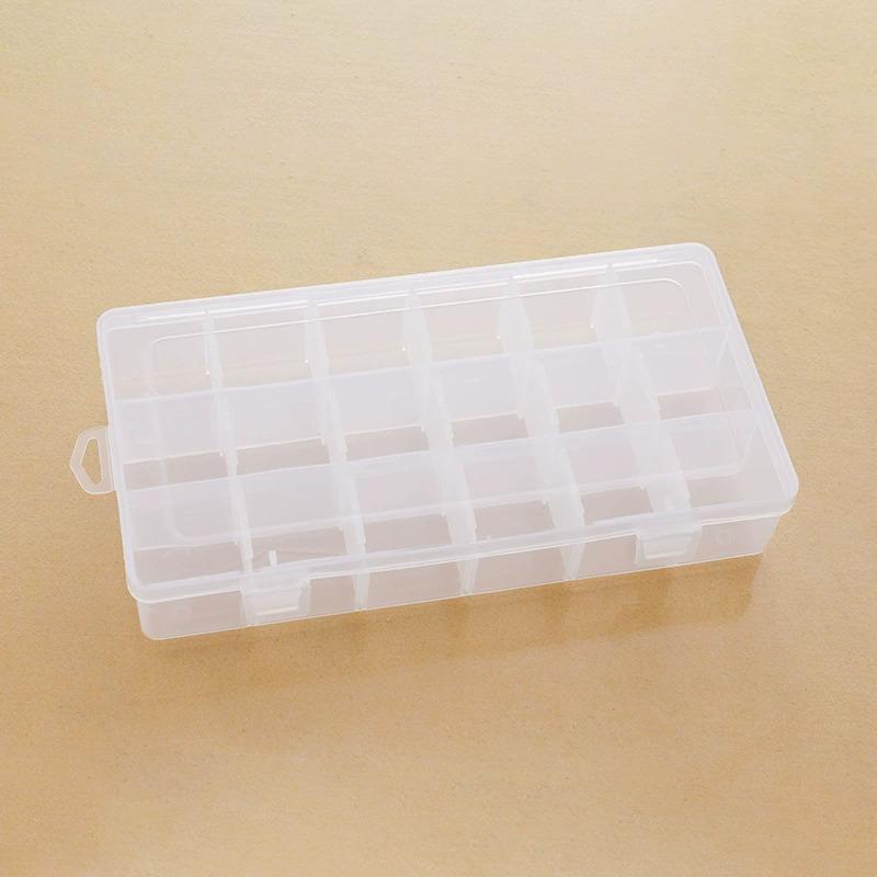 18 Grid Detachable Jewelry Earrings Stationery Storage Desktop Dustproof Transparent Plastic Nail Accessory Sorting Storage Box
