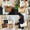 Stylish Retro Large Capacity Tote Bag For Women Ideal For Daily Commuting In White Brown Black And Khaki