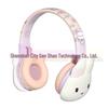 Фиолетовые Мультяшные Заяц на Луне Накладные Bluetooth-Наушники для Девочек и Детей