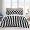 Красивый черно-белый клетчатый трехпредметный комплект постельного белья с цифровой печатью Роскошный модный чехол на кровать