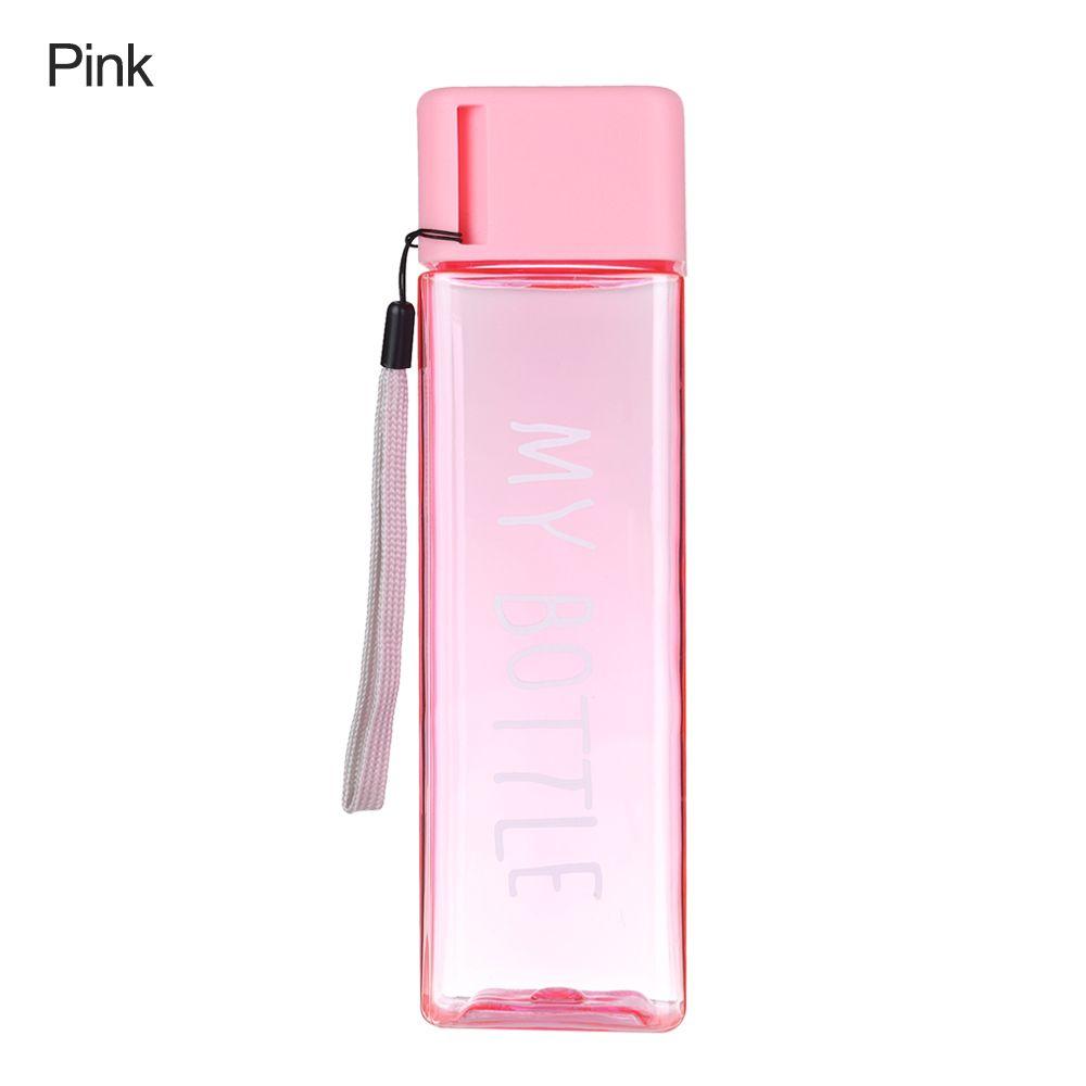 500ML Men Women Plastic Large Capacity Square Sports Water Bottle Coffee Juice Cup Drinking Cup