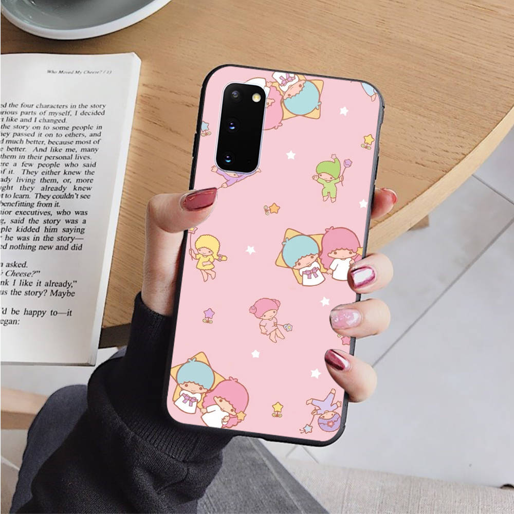AH49 Little Twin Stars черный чехол для Samsung Note 20 Lite S24 Ultra S23 S22 A05 A06 A11 A71 A15 A16 A13 A24 A25 A33 A52 A53 M55 M35 Sofe Cover