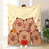 Милая мультяшная капибара, одеяло Waterhog, фланелевая ткань, плоский принт, теплое, удобное, мягкое, для всесезонного использования
