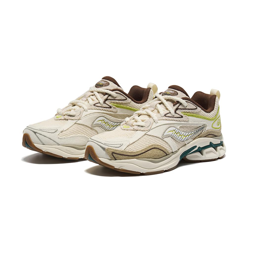 SAUCONY Grid Fusion Comfortable Versatile Fabric Low-Top Running Shoes Unisex Sneaker Beige S79063-14