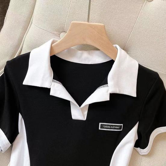 Женское мини-платье-рубашка с коротким рукавом, цветное платье с воротником, летнее повседневное облегающее платье с V-образным вырезом, короткое платье для вечеринки и клуба