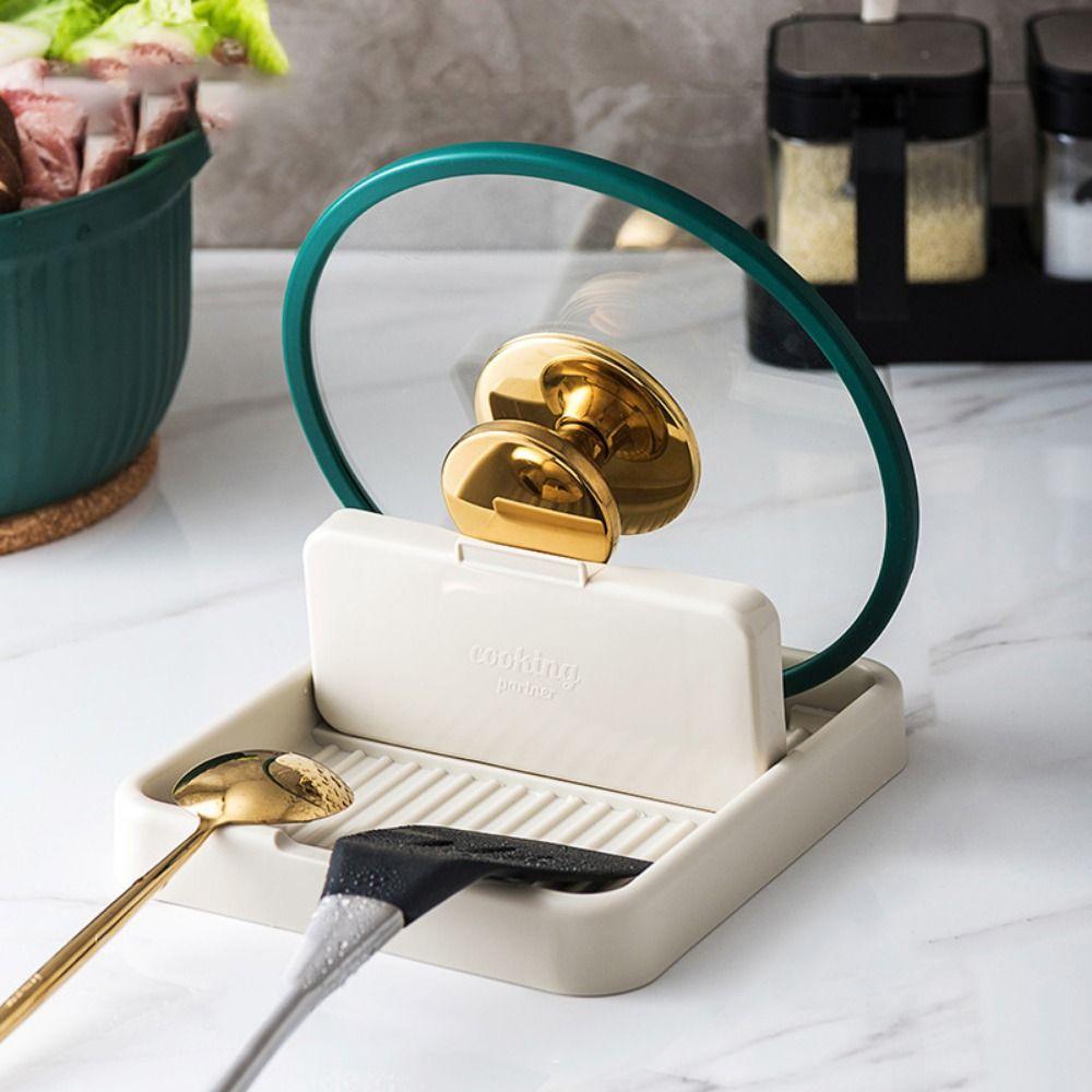 Термостойкий складной нескользящий кухонный органайзер Крышки для сковородок Подставка Стойка для суповых ложек Держатель для крышек кастрюль