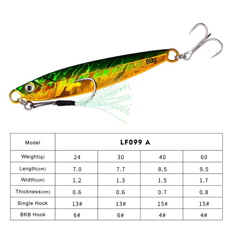 Lure Luminous Long Throw Lead Fish Metal Bait Sea Fishing Bionic False Bait Submerged Bait